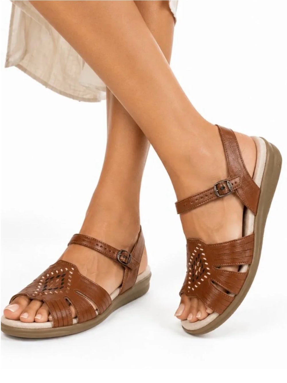 SAS Huarache Tripad Comfort Quarter Strap Leather Sandal--NEW--8.5W